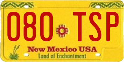 NM license plate 080TSP