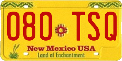 NM license plate 080TSQ