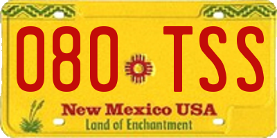 NM license plate 080TSS