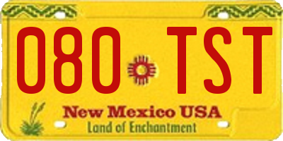 NM license plate 080TST