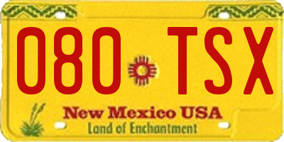 NM license plate 080TSX