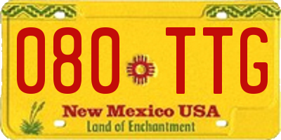 NM license plate 080TTG