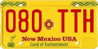 NM license plate 080TTH