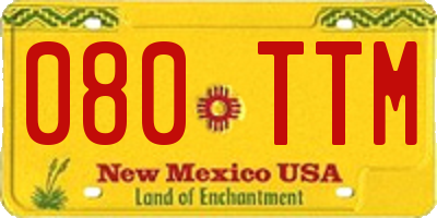 NM license plate 080TTM