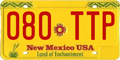 NM license plate 080TTP