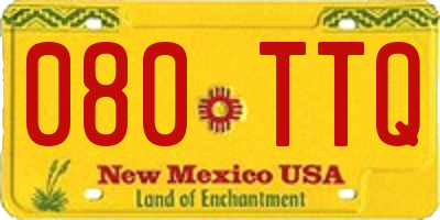 NM license plate 080TTQ