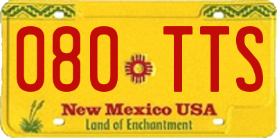 NM license plate 080TTS