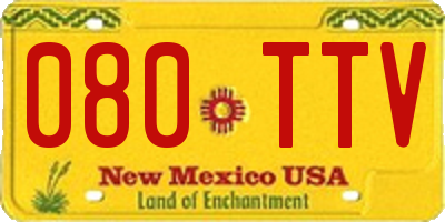 NM license plate 080TTV