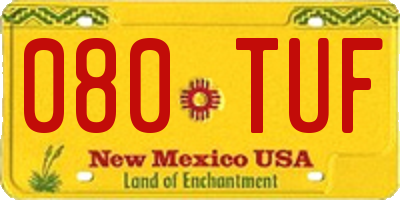 NM license plate 080TUF