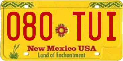 NM license plate 080TUI