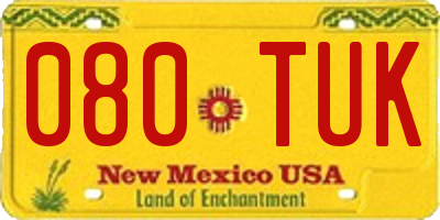 NM license plate 080TUK