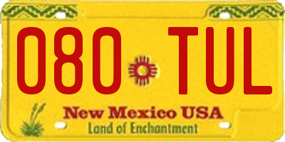 NM license plate 080TUL