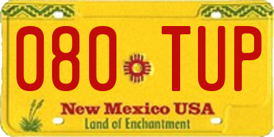 NM license plate 080TUP