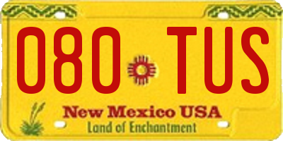 NM license plate 080TUS