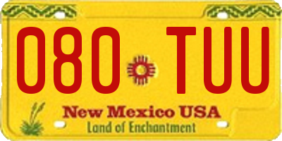 NM license plate 080TUU