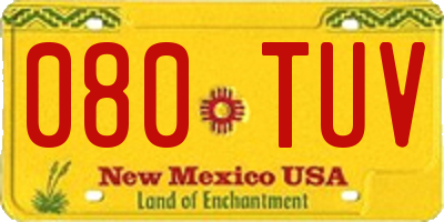 NM license plate 080TUV