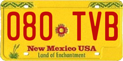 NM license plate 080TVB