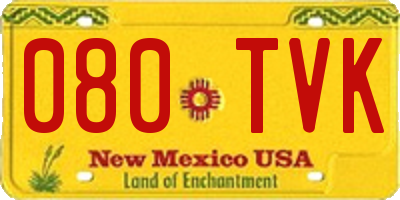 NM license plate 080TVK