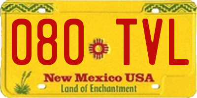 NM license plate 080TVL