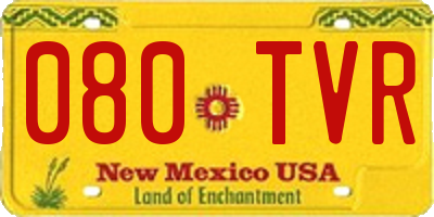 NM license plate 080TVR