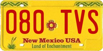 NM license plate 080TVS