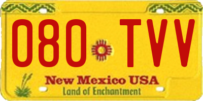 NM license plate 080TVV