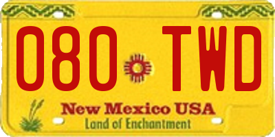 NM license plate 080TWD