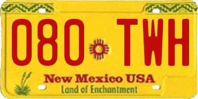 NM license plate 080TWH