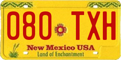 NM license plate 080TXH
