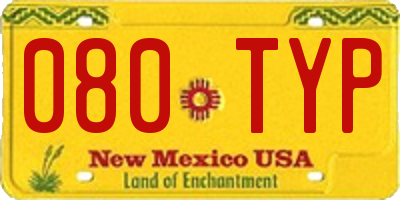 NM license plate 080TYP