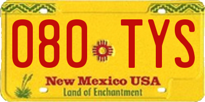 NM license plate 080TYS