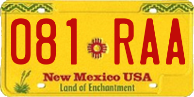 NM license plate 081RAA