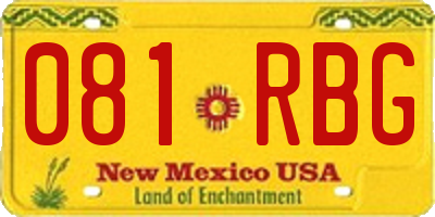 NM license plate 081RBG