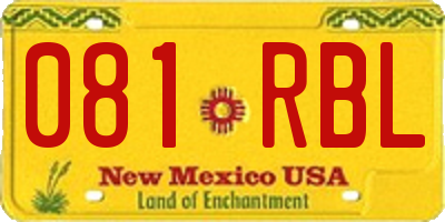 NM license plate 081RBL