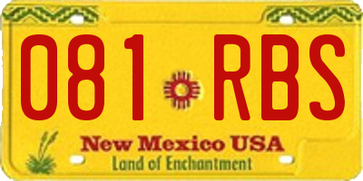 NM license plate 081RBS