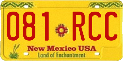 NM license plate 081RCC