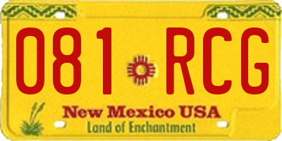NM license plate 081RCG