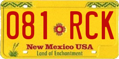 NM license plate 081RCK