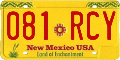 NM license plate 081RCY