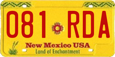 NM license plate 081RDA