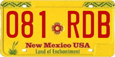 NM license plate 081RDB