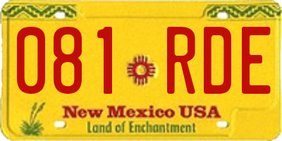 NM license plate 081RDE