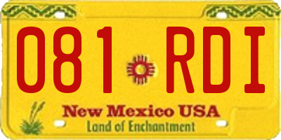 NM license plate 081RDI