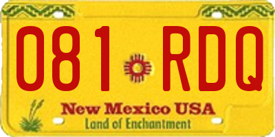 NM license plate 081RDQ