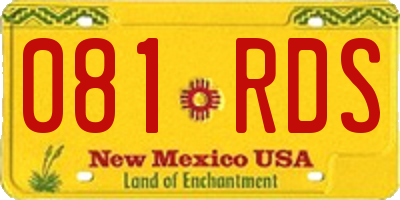 NM license plate 081RDS