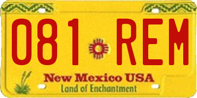 NM license plate 081REM