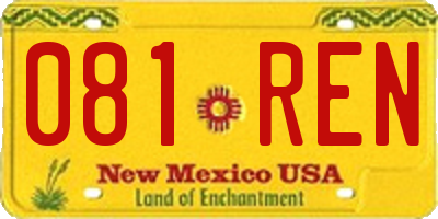 NM license plate 081REN
