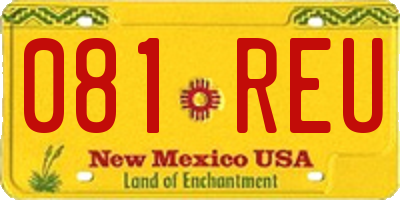 NM license plate 081REU