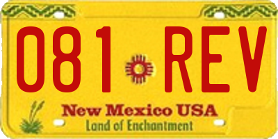 NM license plate 081REV
