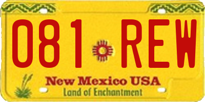 NM license plate 081REW